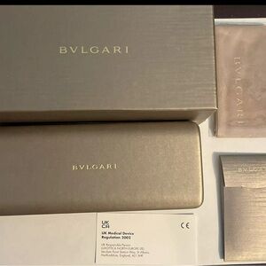 BVLGARI Sunglasses Eyeglasses Unisex Golden Hard Case With Cloth Genuine